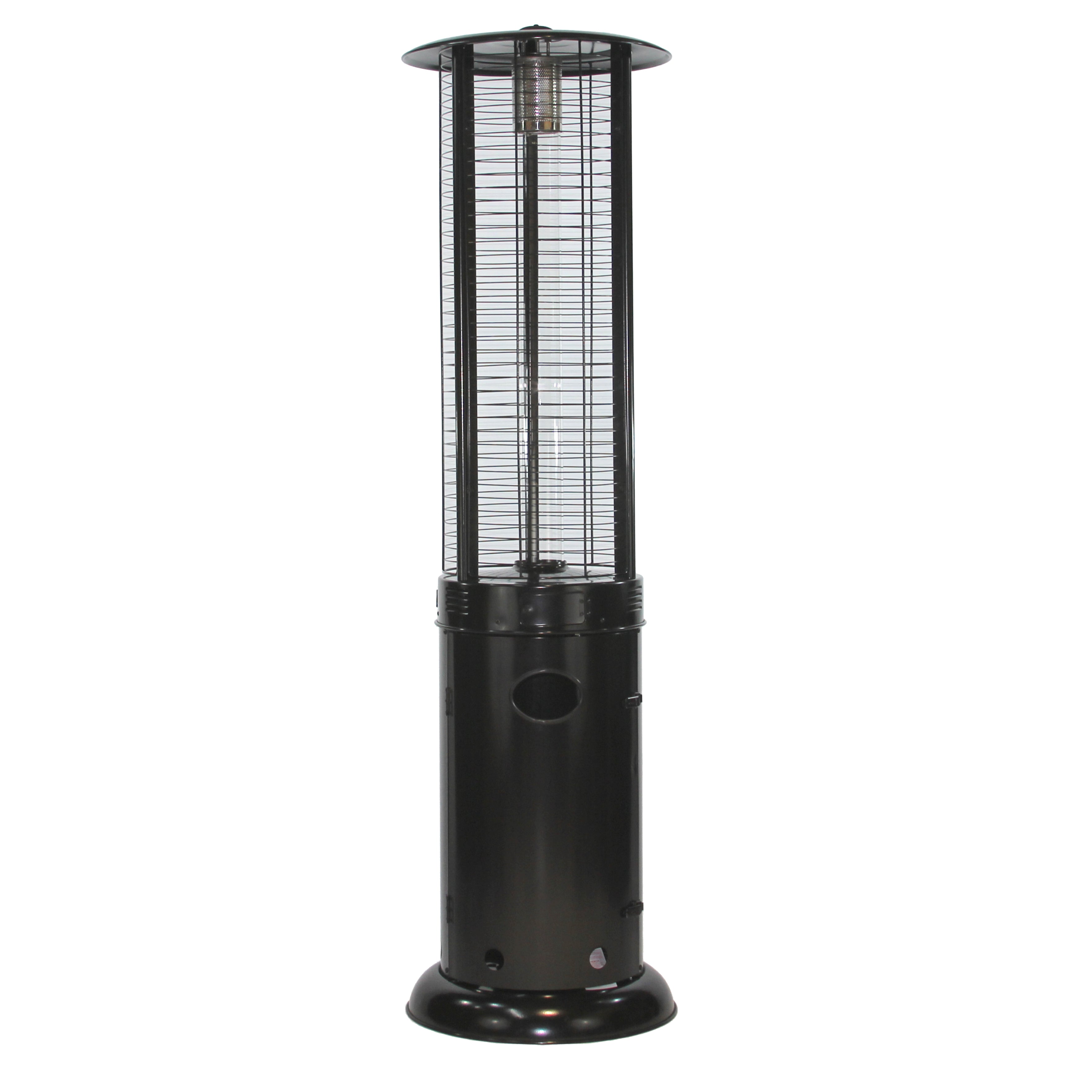 RADtec 80" Ellipse Flame Propane Patio Heater - Black with Clear Glass (41,000 BTU) 80-LLP-PT-HTR