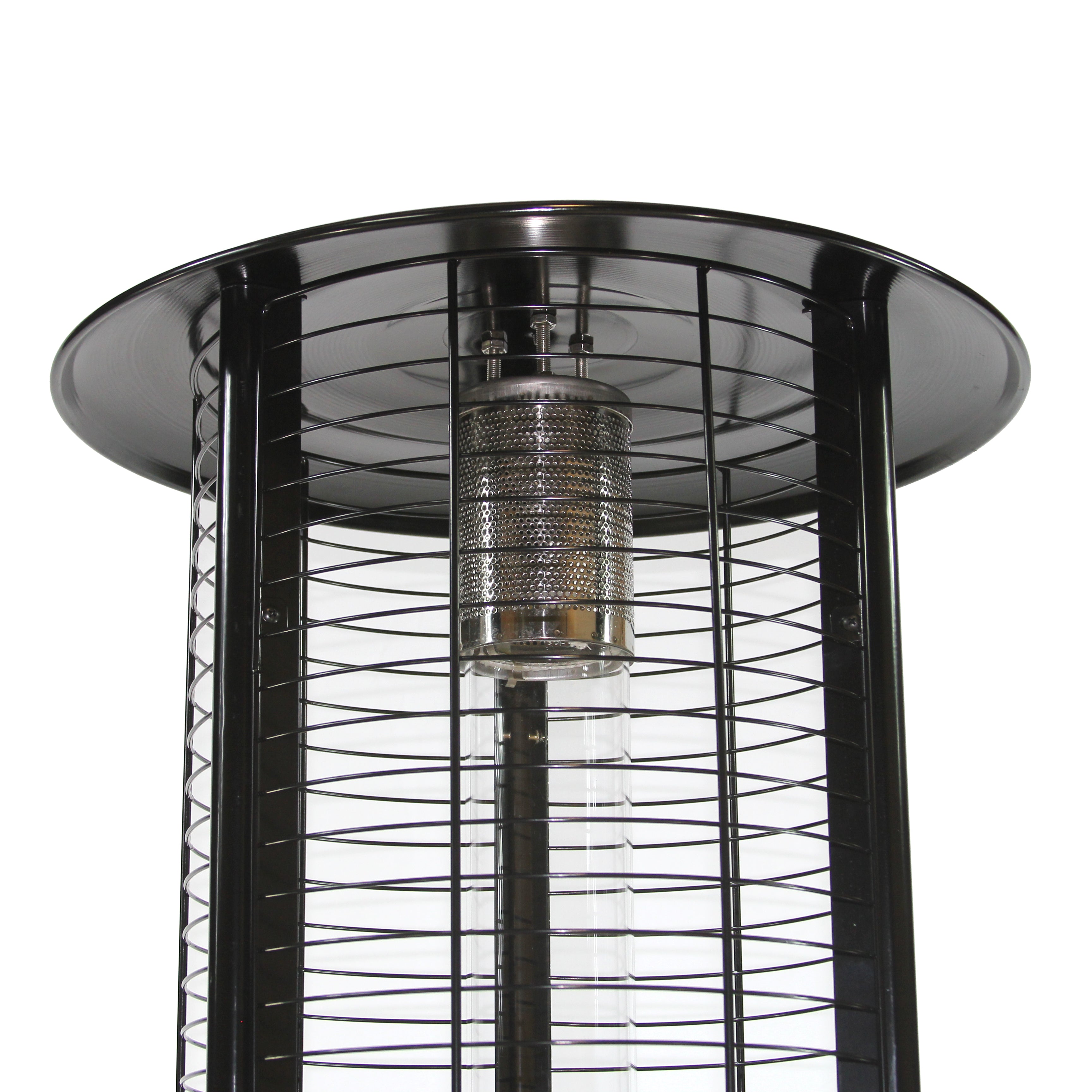 RADtec 80" Ellipse Flame Propane Patio Heater - Black with Clear Glass (41,000 BTU) 80-LLP-PT-HTR