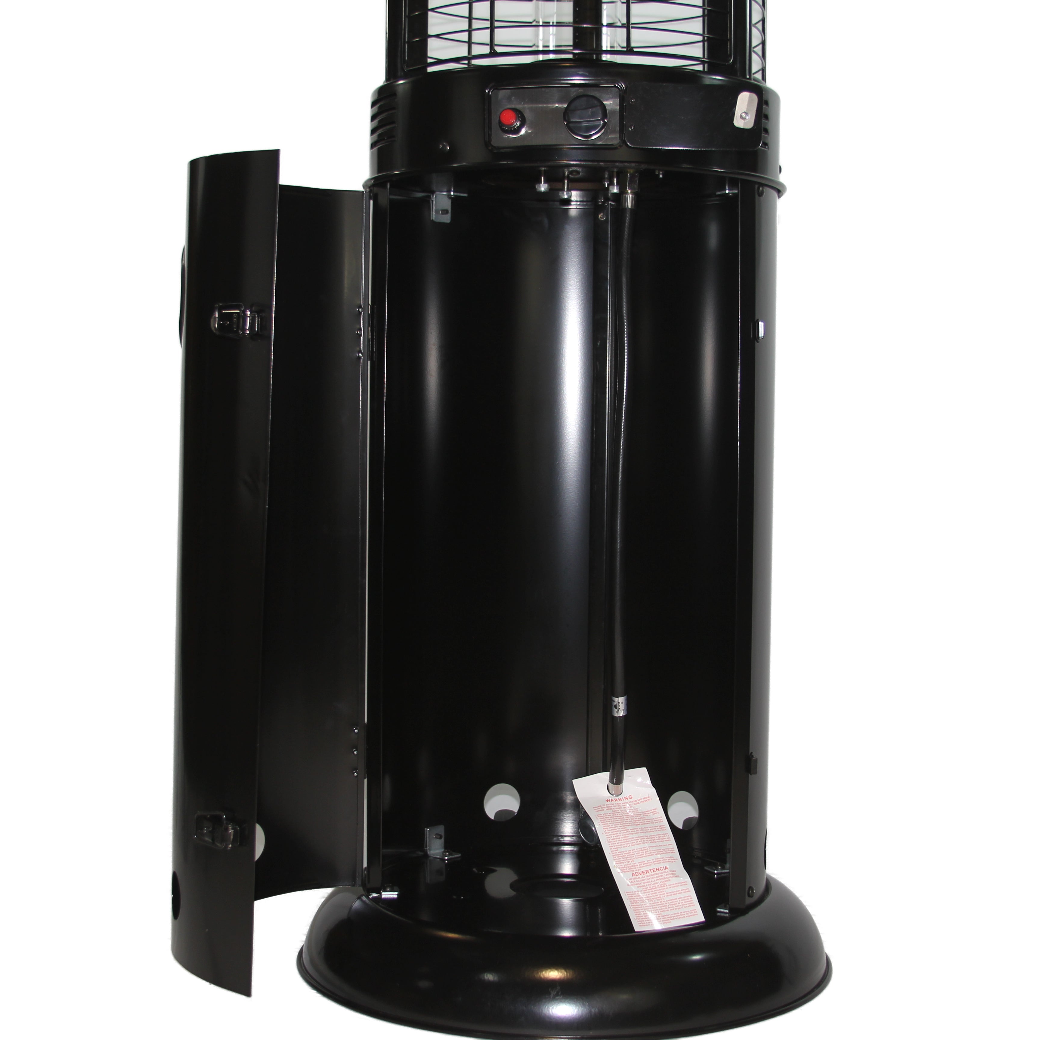 RADtec 80" Ellipse Flame Propane Patio Heater - Black with Clear Glass (41,000 BTU) 80-LLP-PT-HTR