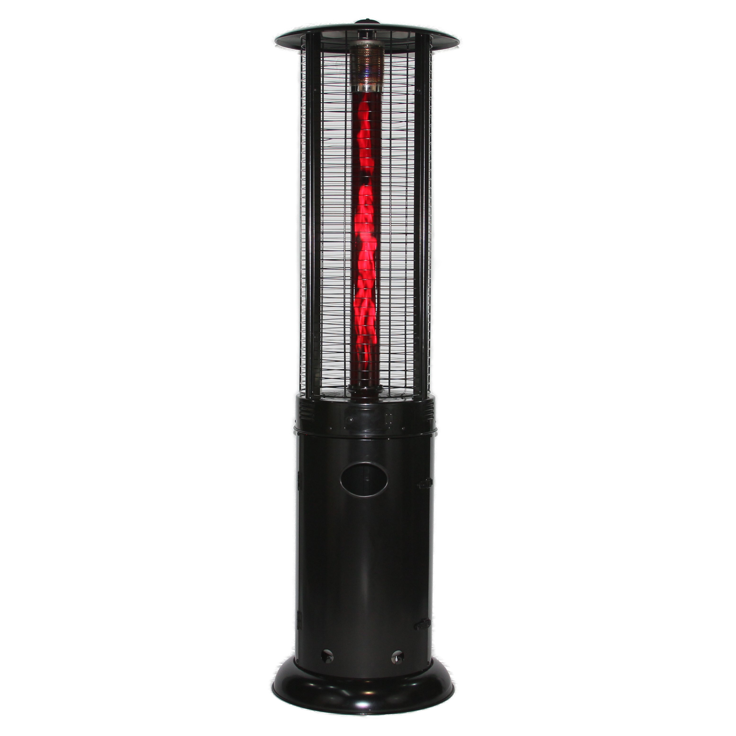 RADtec 80" Ellipse Flame Propane Patio Heater - Black with Ruby Glass (41,000 BTU) 80-ELL-FLM-HT