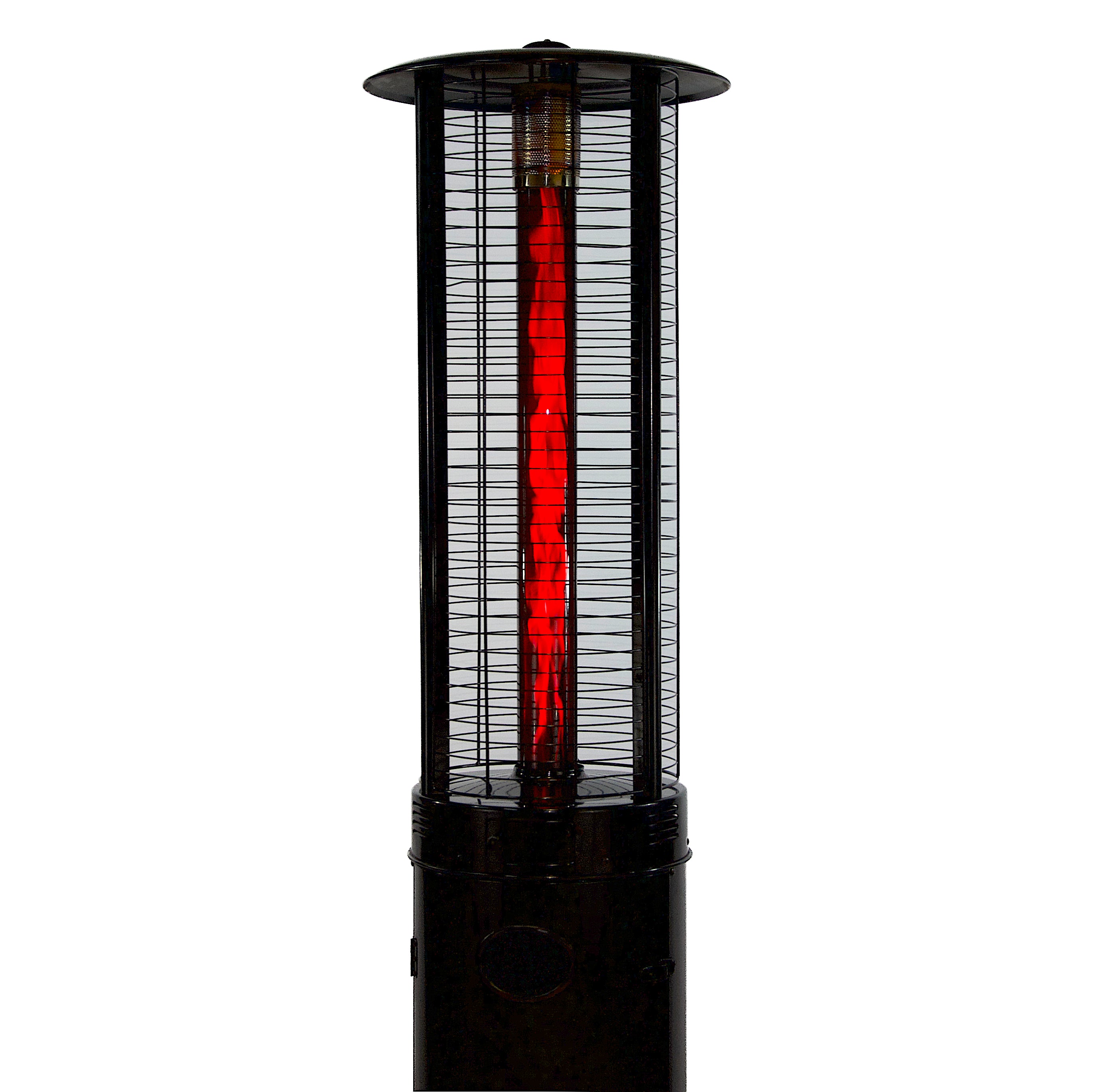 RADtec 80" Ellipse Flame Propane Patio Heater - Black with Ruby Glass (41,000 BTU) 80-ELL-FLM-HT