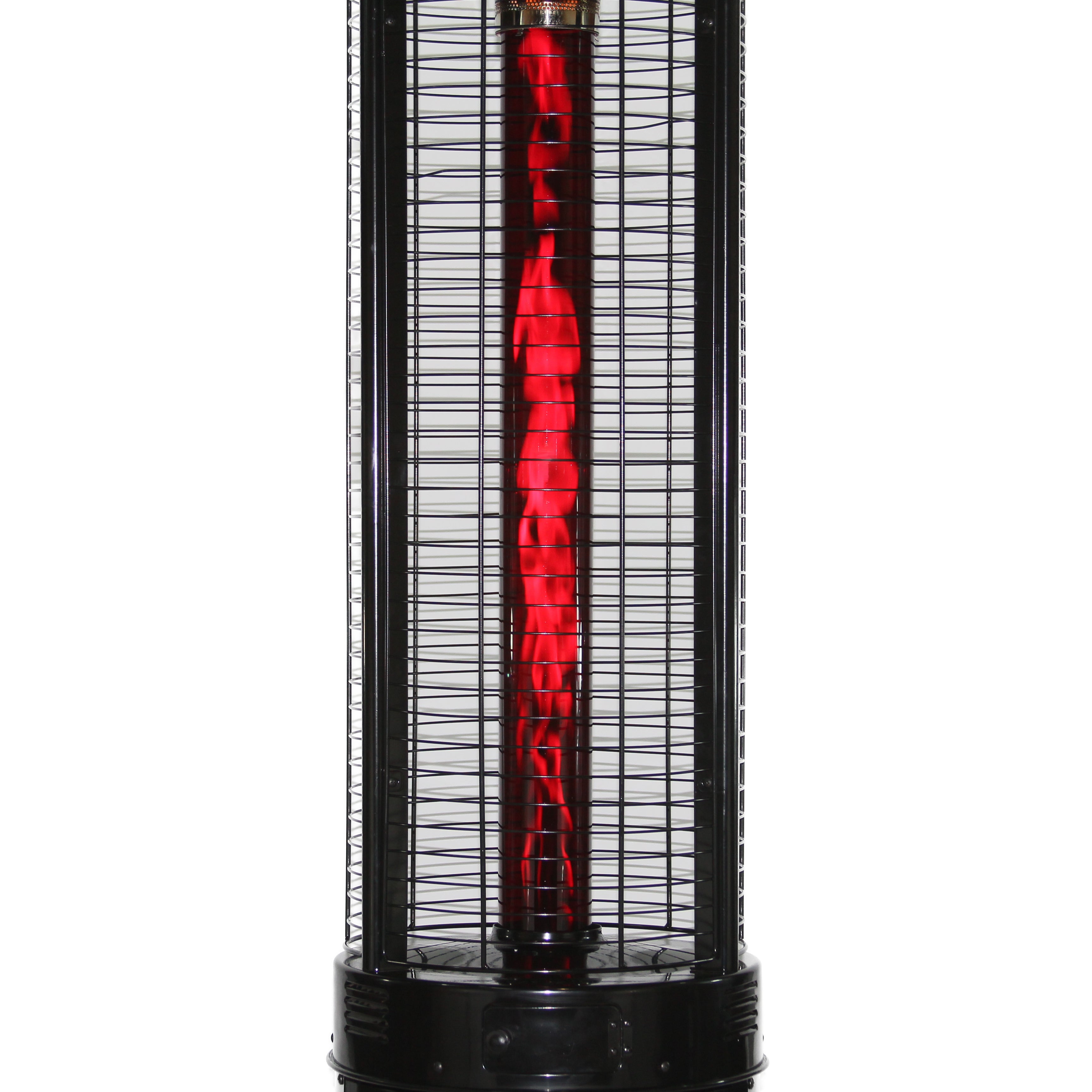 RADtec 80" Ellipse Flame Propane Patio Heater - Black with Ruby Glass (41,000 BTU) 80-ELL-FLM-HT