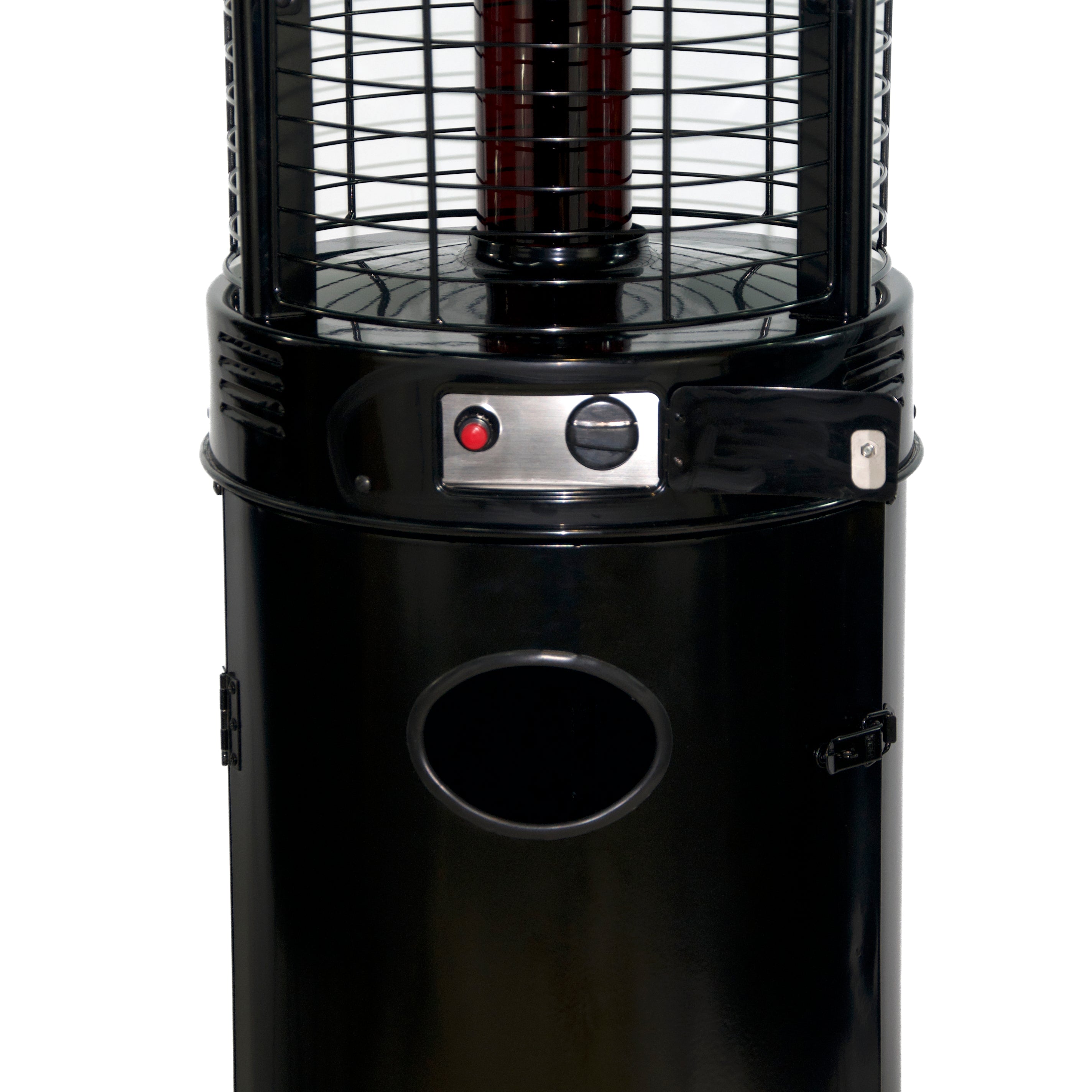 RADtec 80" Ellipse Flame Propane Patio Heater - Black with Ruby Glass (41,000 BTU) 80-ELL-FLM-HT